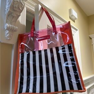 Henri Bendel Orange Striped Tote